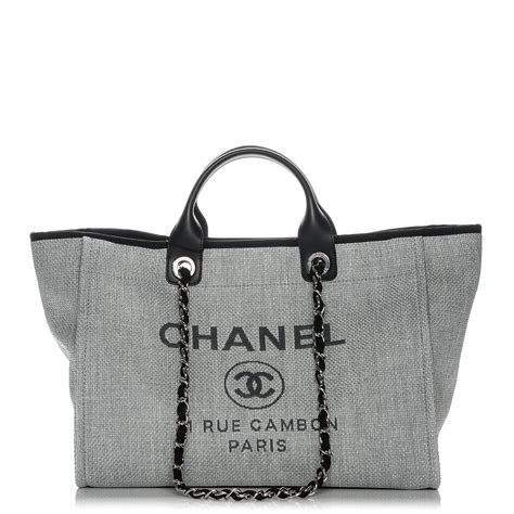 chanel tote canvas|chanel canvas large deauville tote.